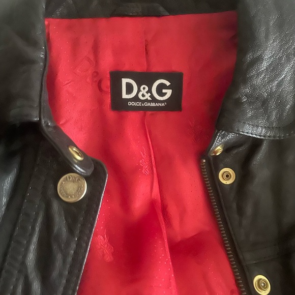 D&G Black Leather Moto Jacket - Picture 3 of 8